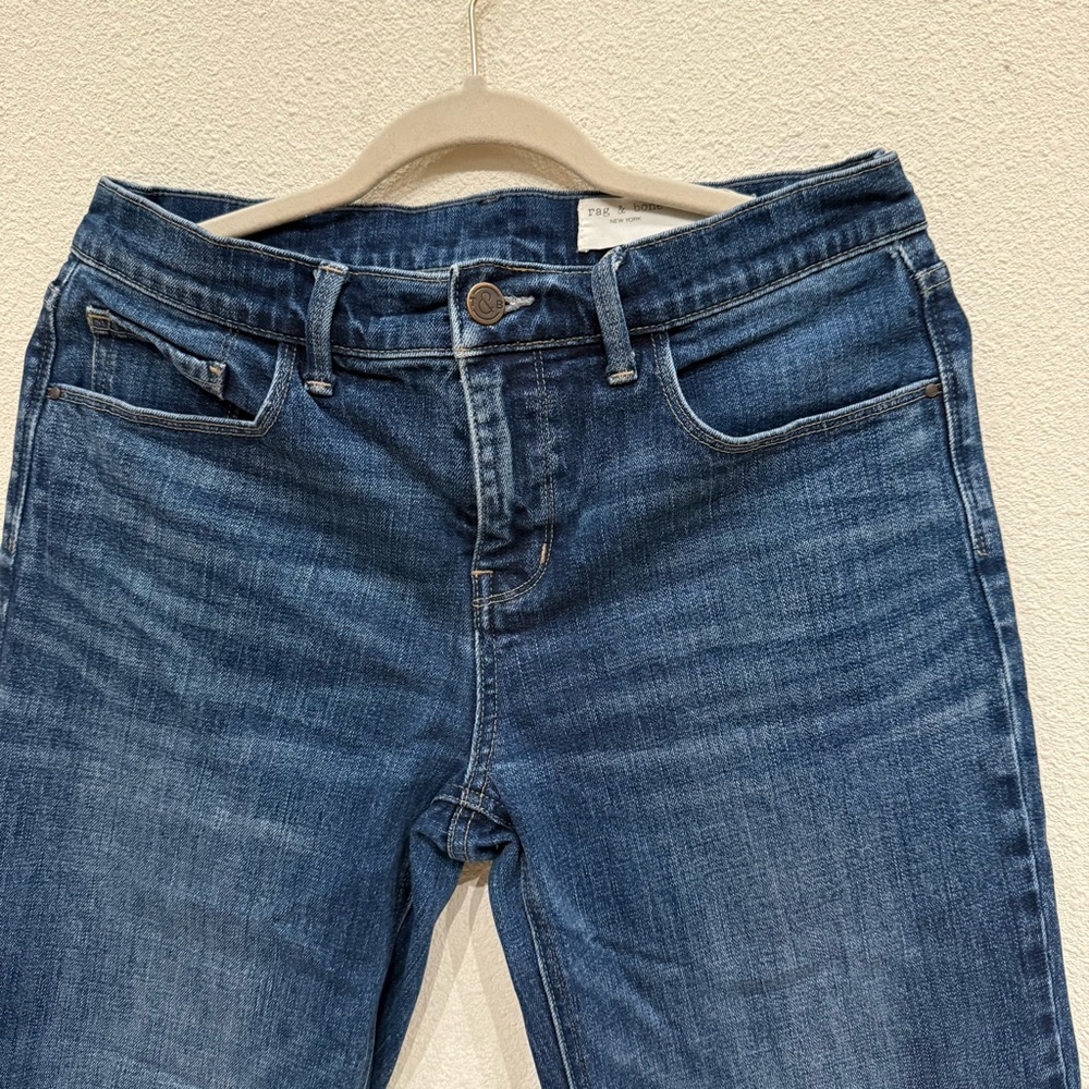 Rag and Bone Shelter Wide Leg Mid Rise Crop Jeans Size 27 - Picture 4 of 6